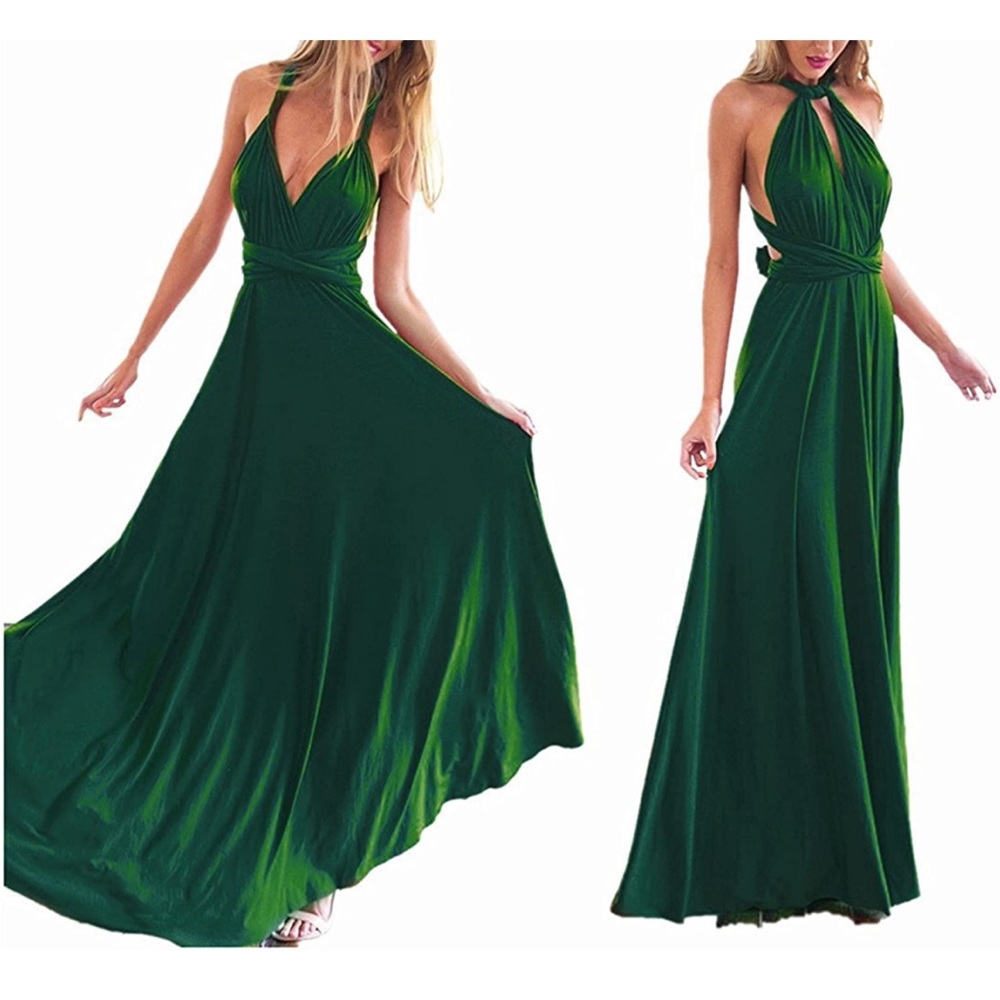 Multi wear floor length tie dress